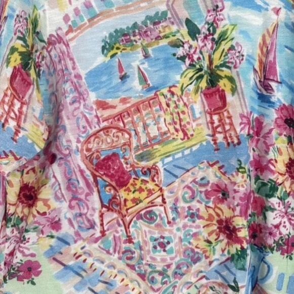 Talbots Colorful Coastal City Lightweight Pullover SS Sweater Top Size 2X Boatin - Picture 8 of 8